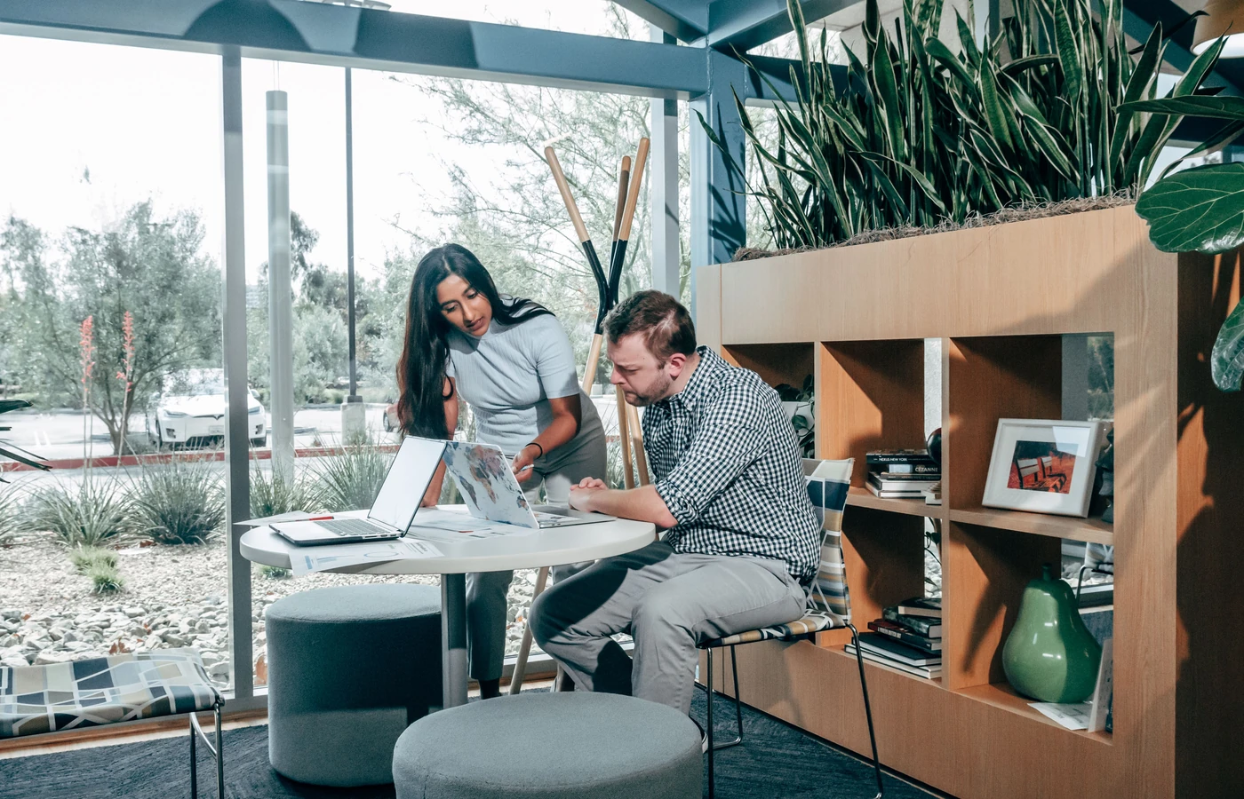 Two colleagues working together